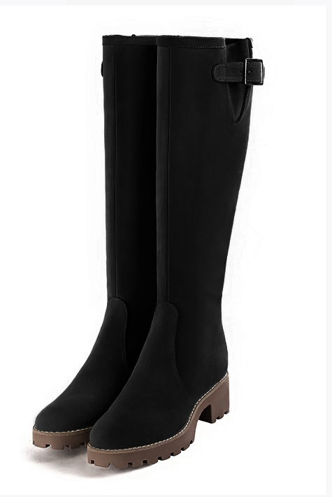 Matt black dress knee-high boots for women - Florence KOOIJMAN